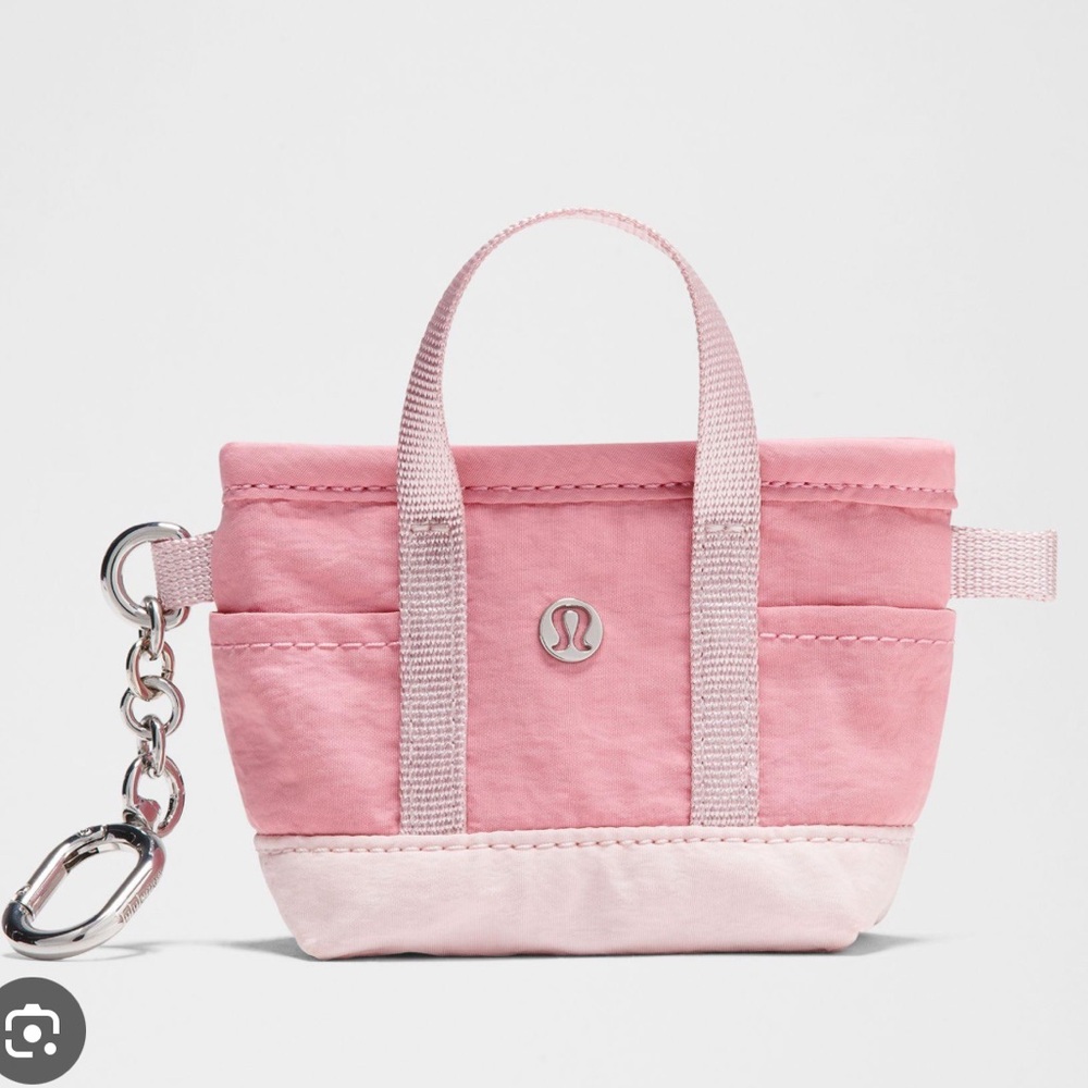 NWT LULULEMON Daily Multi Pocket Nano Tote Bag Keychain Pink Tide/Flush Pink